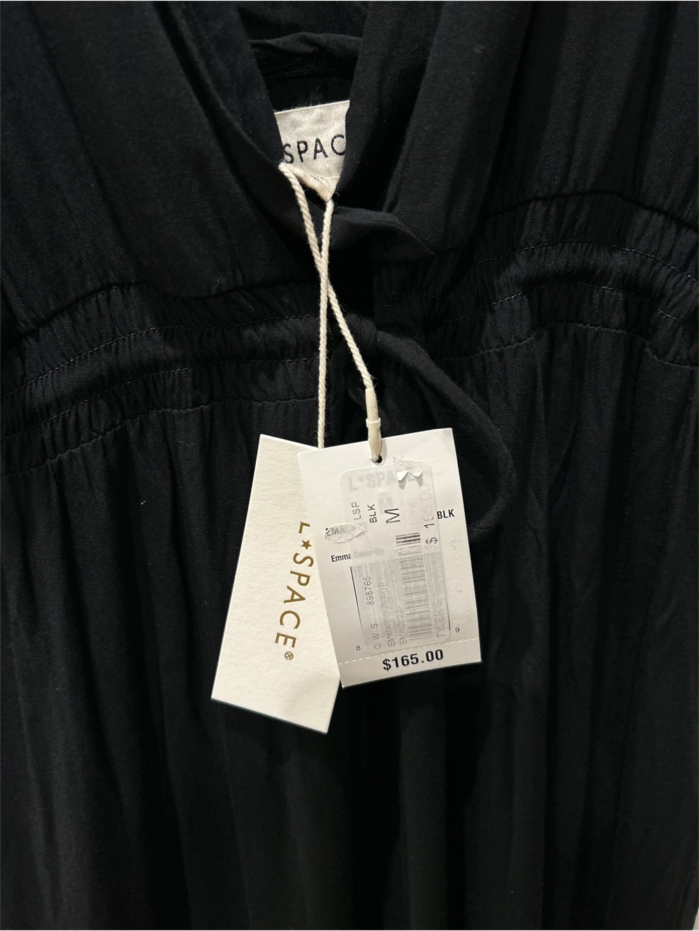 L*Space Emma Swim Cover-Up Black Maxi Dress with High Side Slit Size Medium NWT - Picture 8 of 9